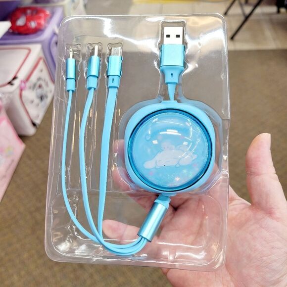 Brand New Sanrio Cinnamonroll 3 in 1 Charging Cable - Picture 2 of 10